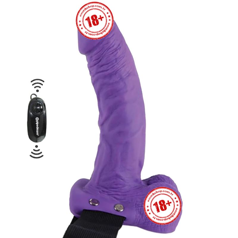 Pipedream Fetish Fantasy Series 19 cm Vibrating Hollow Strap-On With Balls