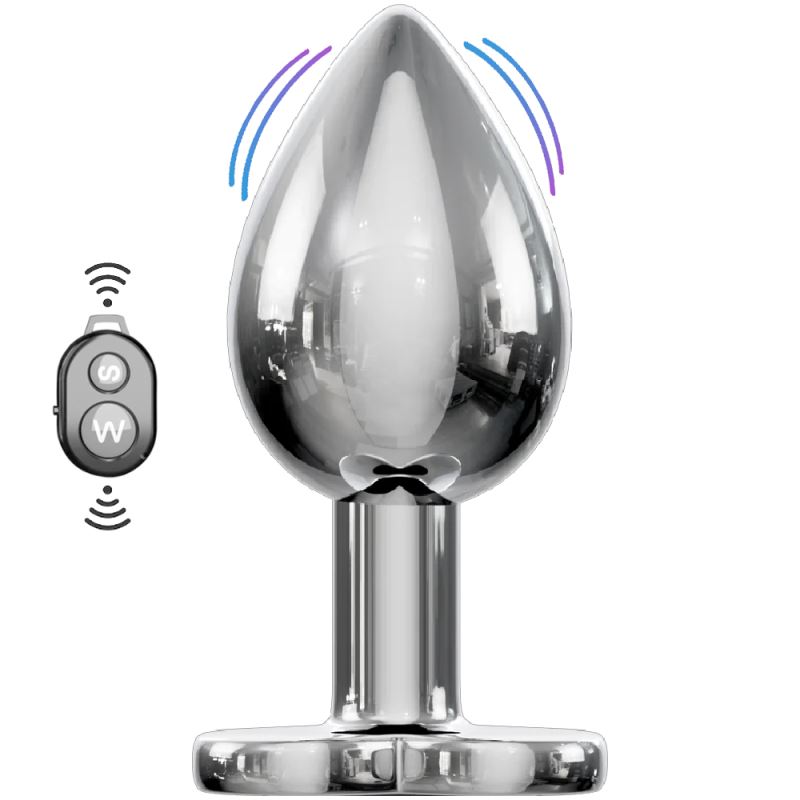 Sexual World Anal Play 10 Modlu Uzaktan Kumanda Titreşimli Metal Plug-Medium