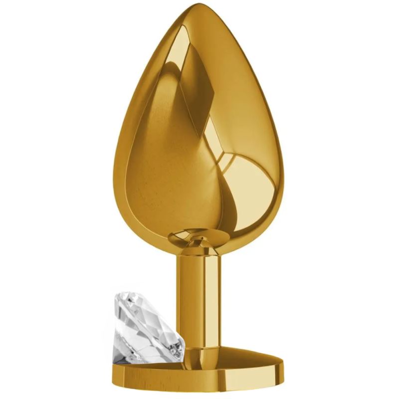 Sexual World Booty Jewellery Taşlı Gold Metal Anal Plug Medium-White