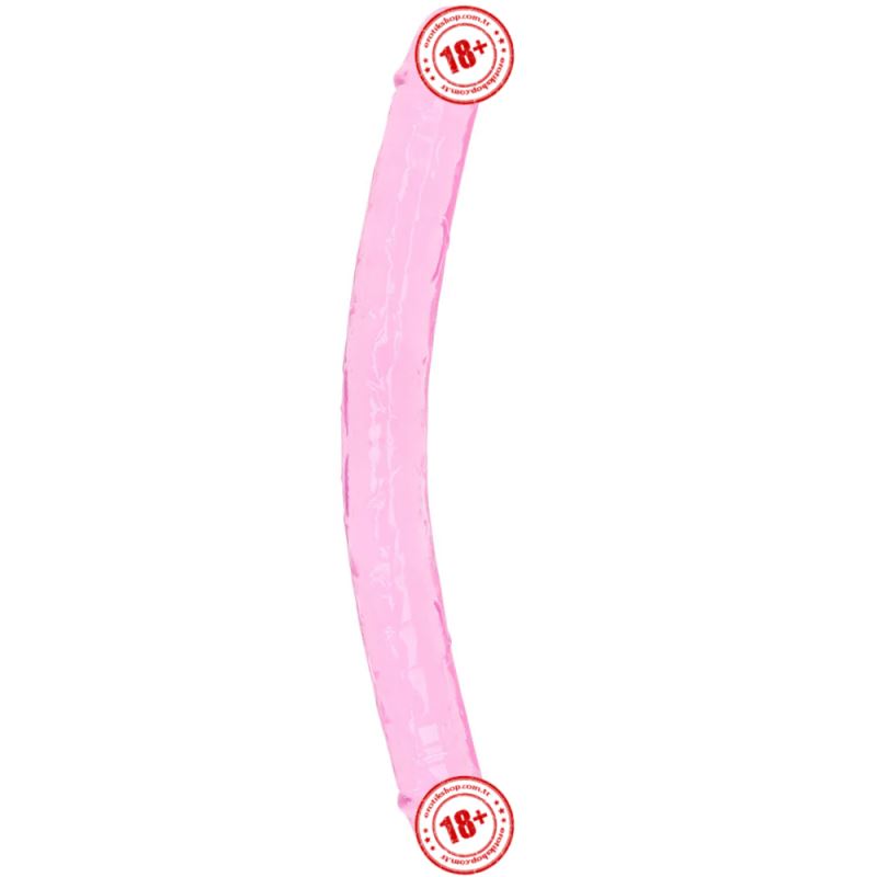 Sexual World Double Ended Jelly Dildo 30 cm Çift Taraflı Jel Penis-Pink