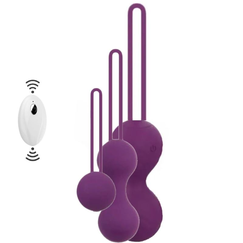 Sexual World Exuis Balls Set Uzaktan Kumanda Kegel Egzersiz Vibratör-Purple