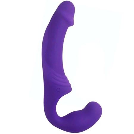 Aphrodisia Strapless Strap-On Ultra Güçlü Şarjlı Vibratör-Purple