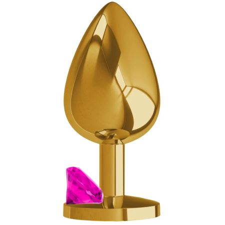 Sexual World Booty Jewellery Gold Metal Anal Plug Large-Pink